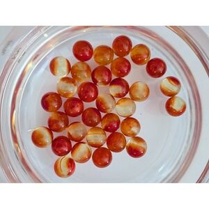 33 Vintage Akro Agate Popeye Marbles RED VASELINE CAT EYE UV Glow Uranium Glass